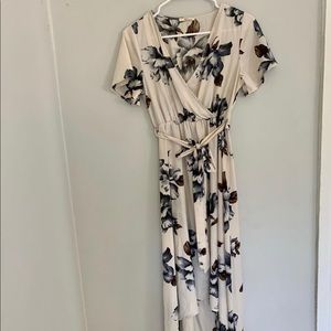 Cream floral maxi dress